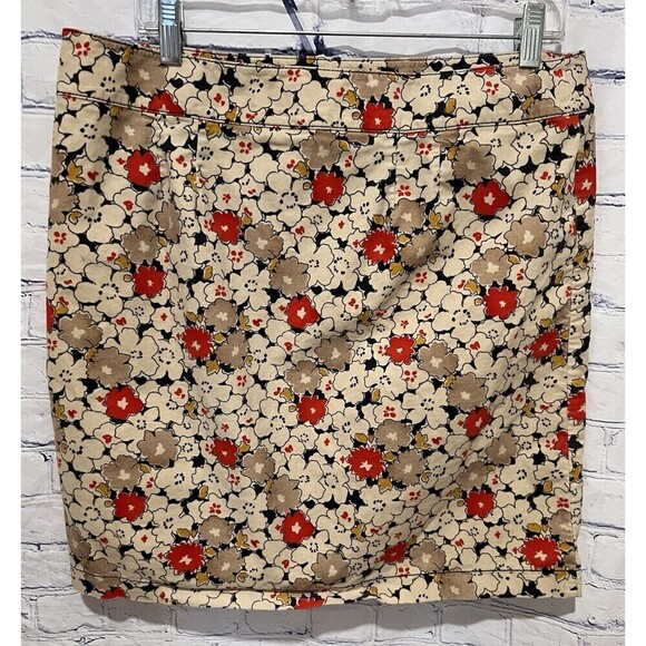 Ann Taylor LOFT Stretchy Floral Print Skirt Warm Colors Womens Size 10 - Picture 3 of 6